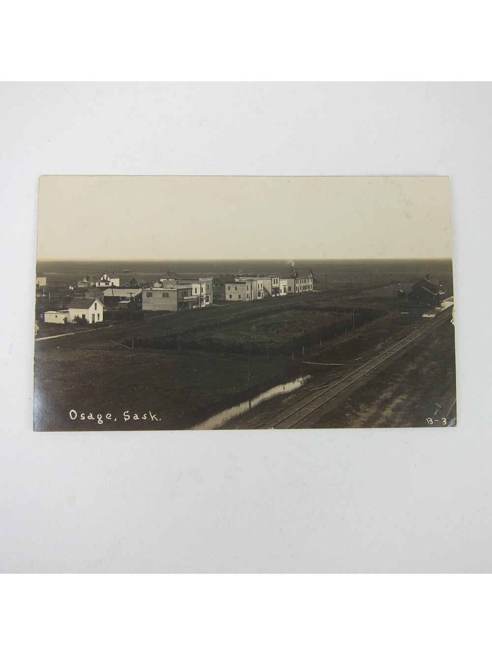 Real Photo Postcard RPPC Railway in Osage Saskatchewan Canada Antique 1911 RARE